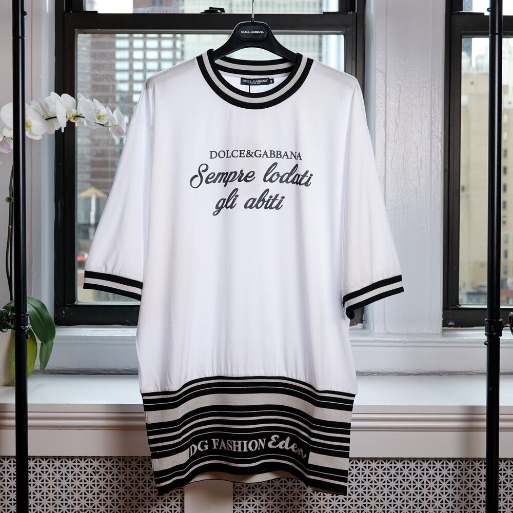 Dolce & Gabbana White "Fashion Eden" Short T-shirt Dress (Size: IT40) - Picture 2 of 7
